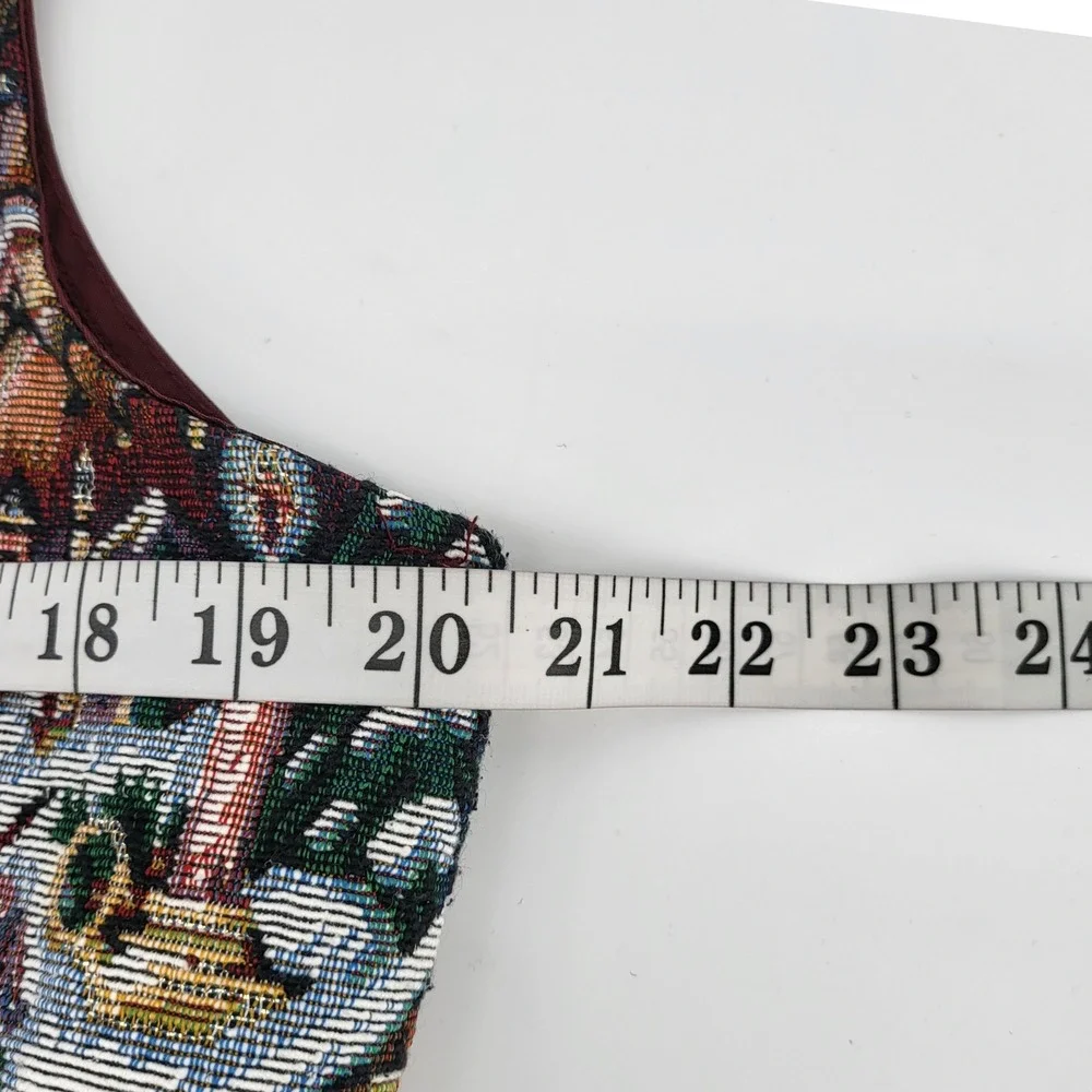 Vintage White Stag Women's Holiday‎ Winter Scene Tapestry Vest Size Large